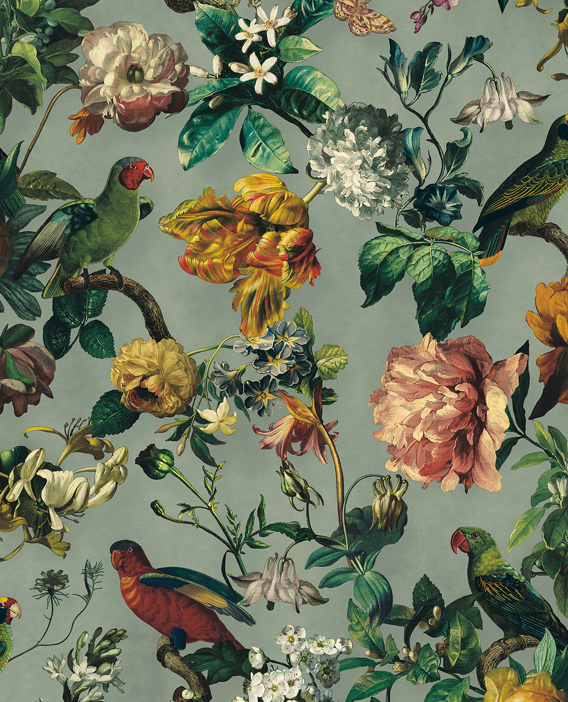 MUSEUM Wallpaper Floral with Birds - Crockers Paint & Wallpaper