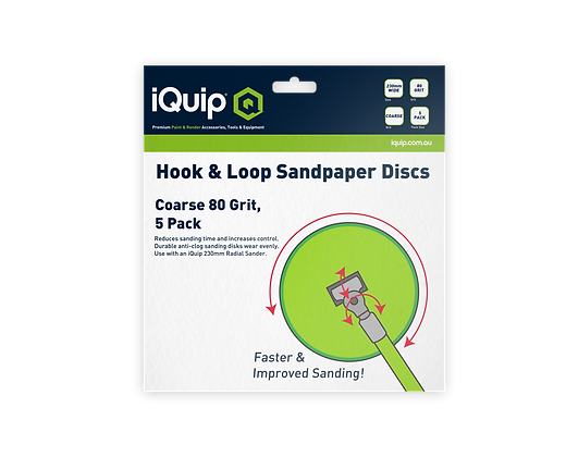Iquip Pole Sander Hook & Loop Sandpaper Discs 5pk - Crockers Paint & Wallpaper