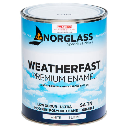 Norglass Weatherfast Premium Enamel SATIN WHITE - Crockers Paint & Wallpaper