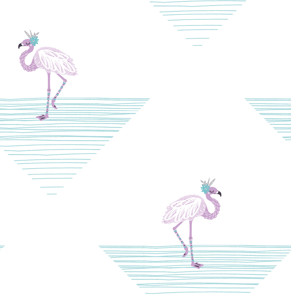 Daydreamers Wallpaper Flamingo Triangle - Crockers Paint & Wallpaper