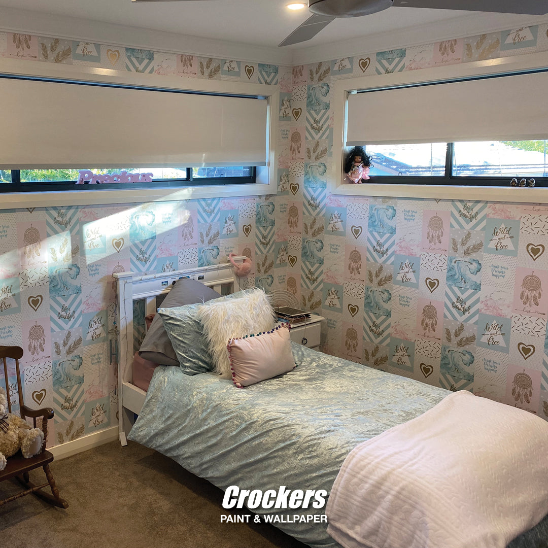 The simple way to transform your kids’ room using paste the wall feature wallpaper - Crockers Paint & Wallpaper