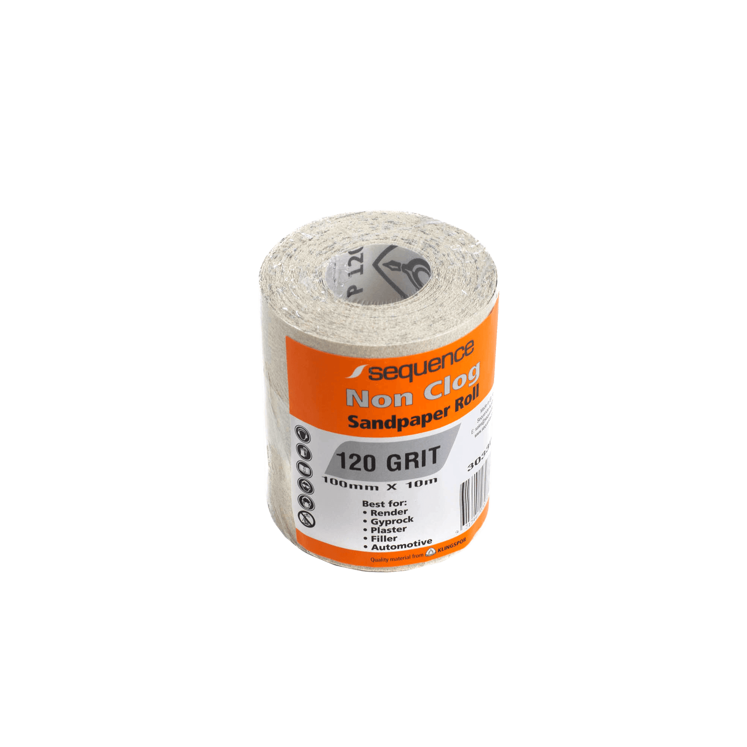 Grey Non Clog Sandpaper 120 - Crockers Paint & Wallpaper