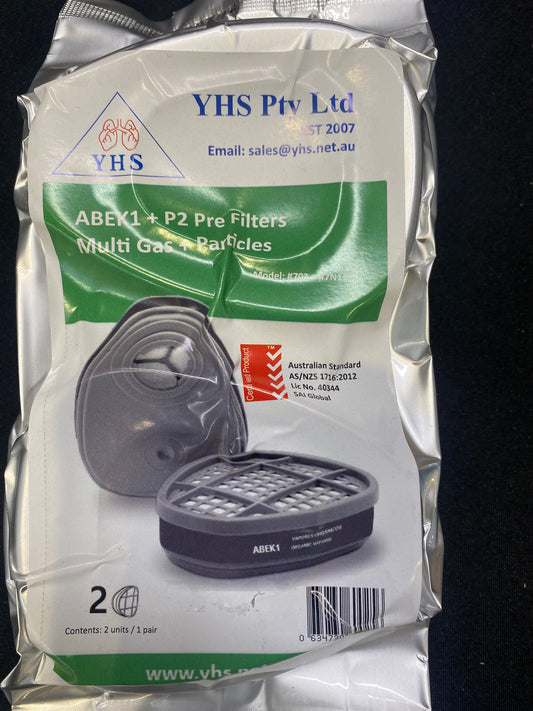 Yhs Respirator Chemical Replacement Filters (abekIP2 Multi Gas) - Crockers Paint & Wallpaper