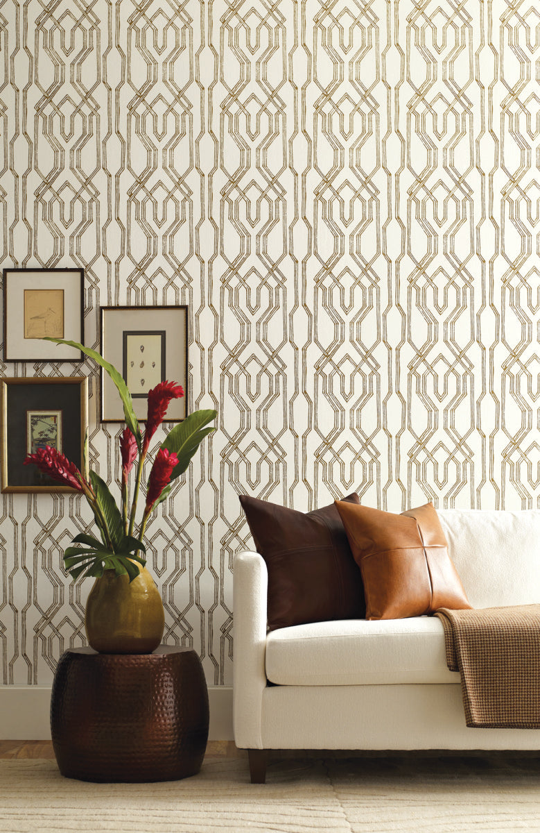 Ronald Redding Designs Tea Garden Oriental Lattice Wallpaper - Crockers Paint & Wallpaper