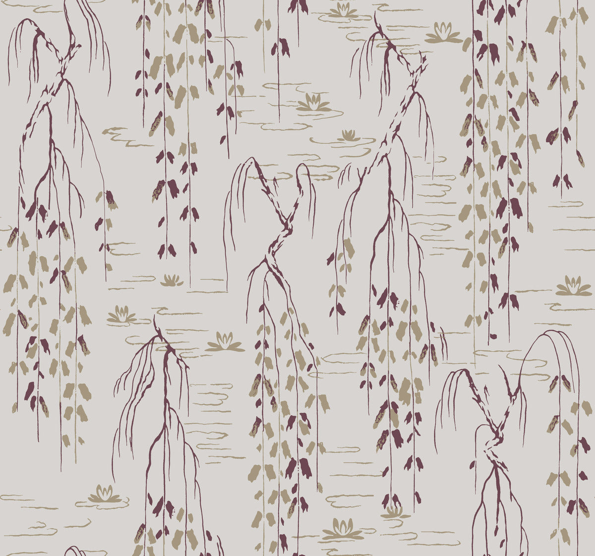 Ronald Redding Designs Tea Garden Willow Branches Wallpaper - Crockers Paint & Wallpaper