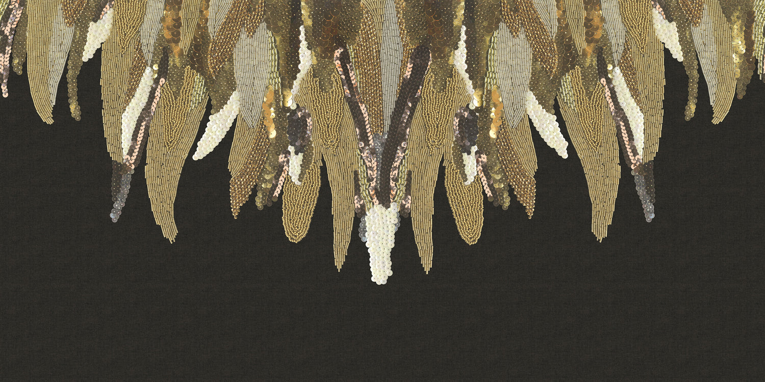 MUSEUM Wallpaper Mural Embroidered Feathers - Crockers Paint & Wallpaper