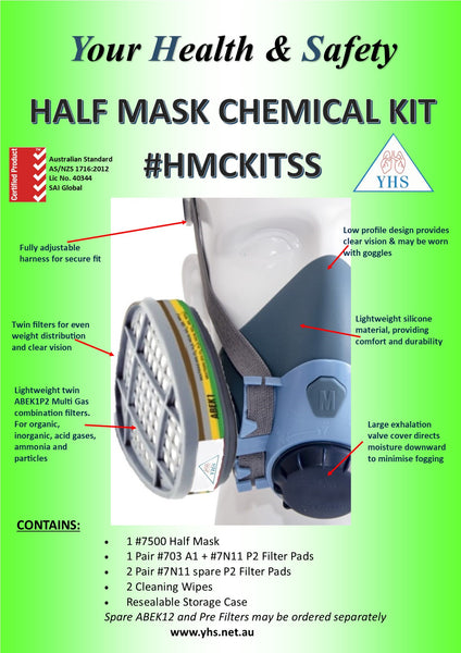 Yhs Respirator Face Half Chemical Kit (hmckitss) - Crockers Paint & Wallpaper