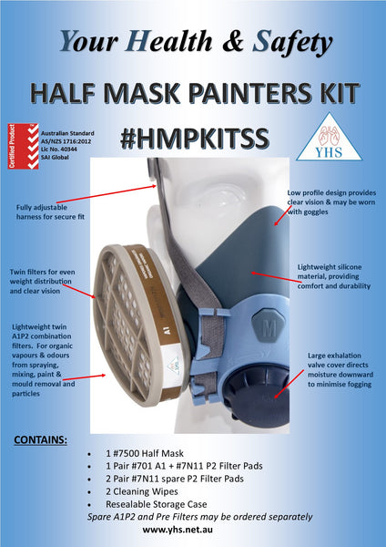 Yhs Respirator Face Half Painters Kit (hmpkitss) New - Crockers Paint & Wallpaper