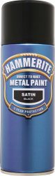 Direct to Rust Metal Paint Hammerite Satin Black - Crockers Paint & Wallpaper