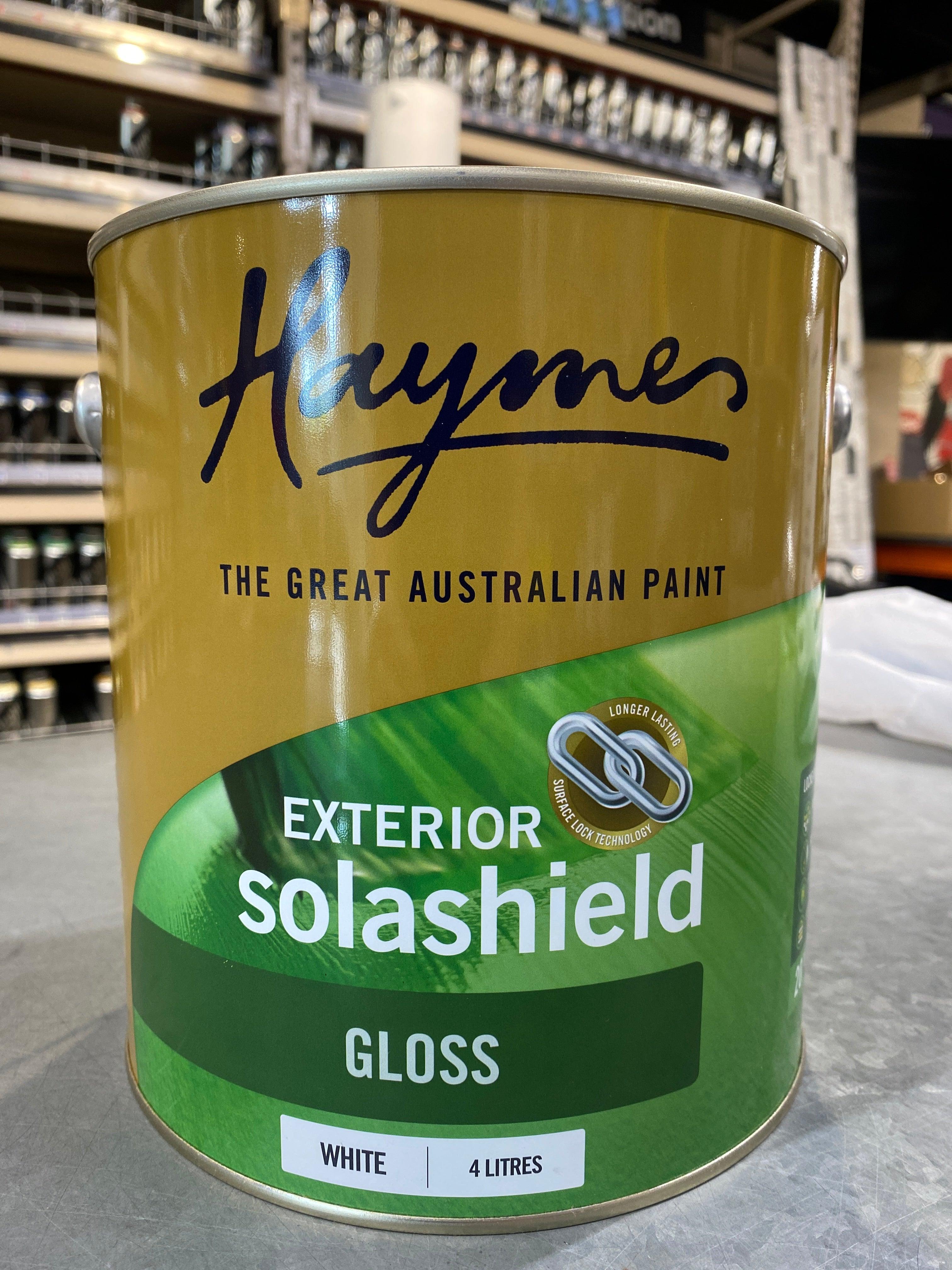 Haymes Exterior Solashield Gloss Acrylic White Crockers Paint & Wallpaper