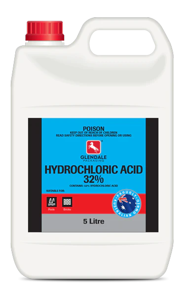 Glendale Hydrochloric Acid 5lt - Crockers Paint & Wallpaper