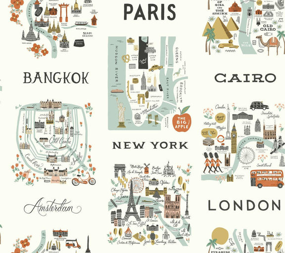 Rifle Paper Co. City Maps Wallpaper Crockers Paint & Wallpaper