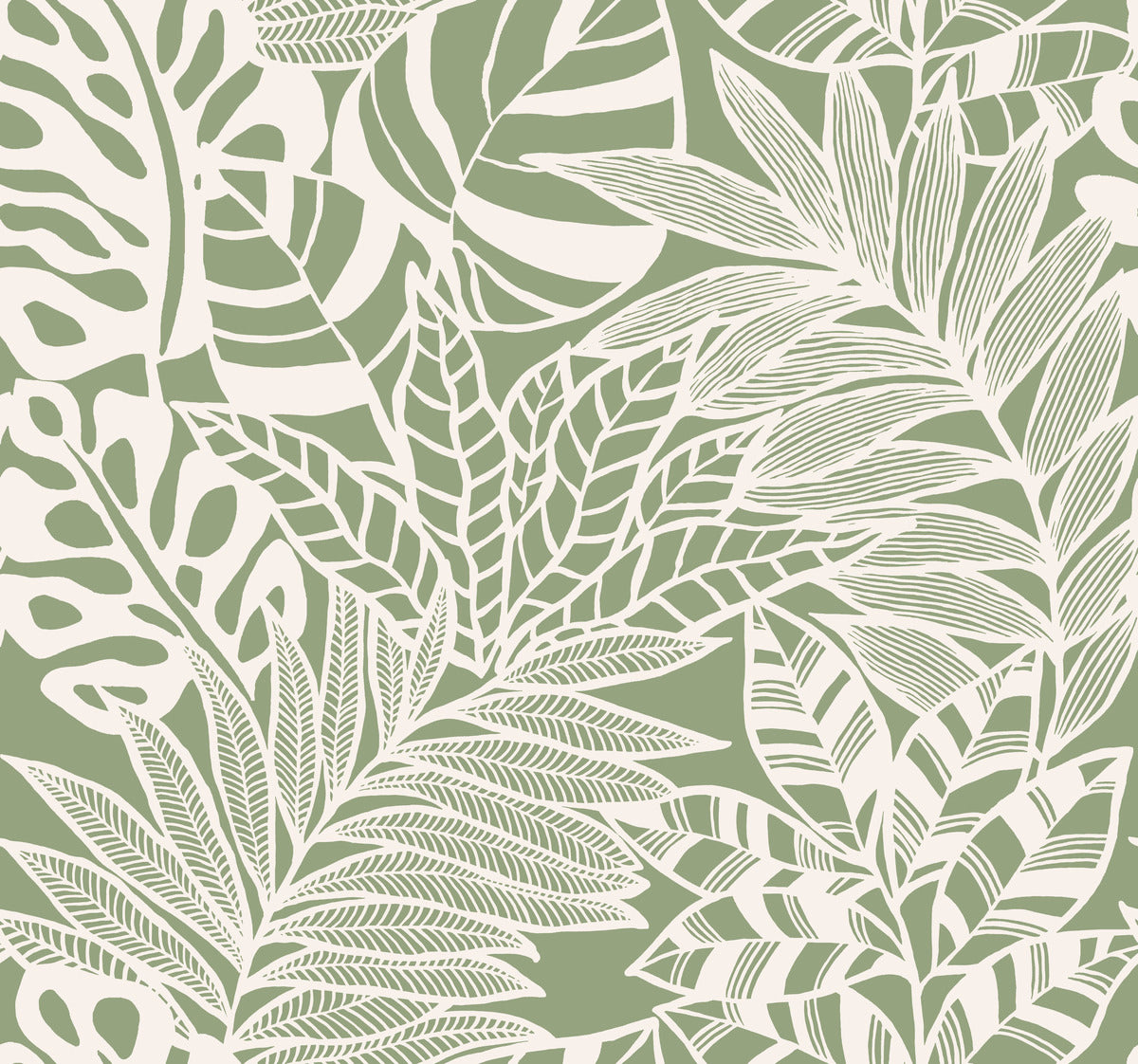 Silhouettes Wallpaper Jungle Leaves - Crockers Paint & Wallpaper