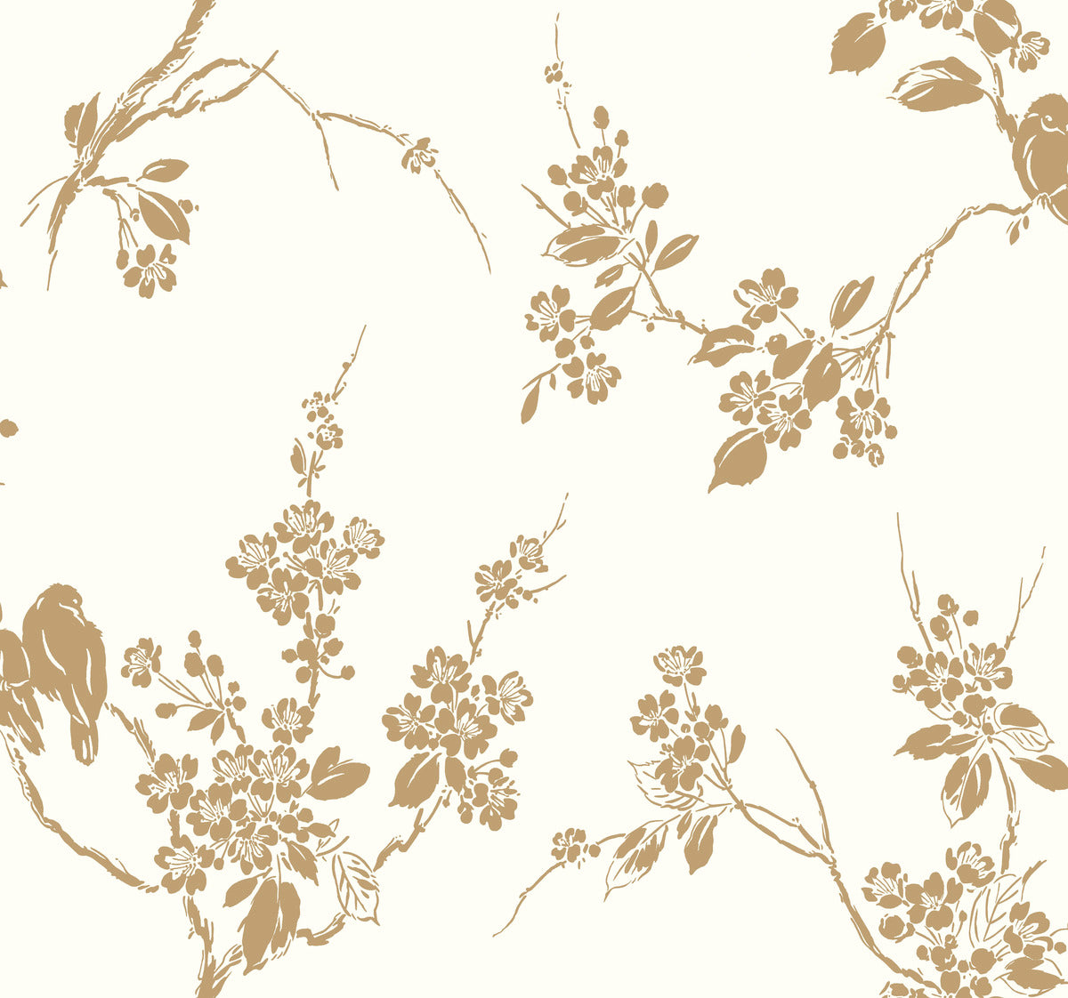 Silhouettes Wallpaper Imperial Blossoms Branch - Crockers Paint & Wallpaper