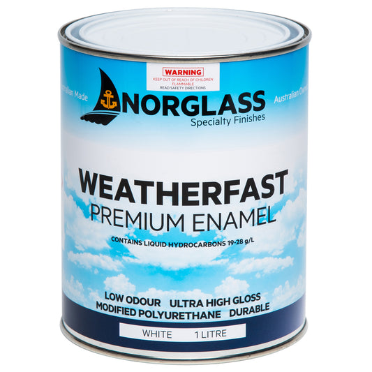 Norglass Weatherfast Premium Enamel GLOSS WHITE - Crockers Paint & Wallpaper