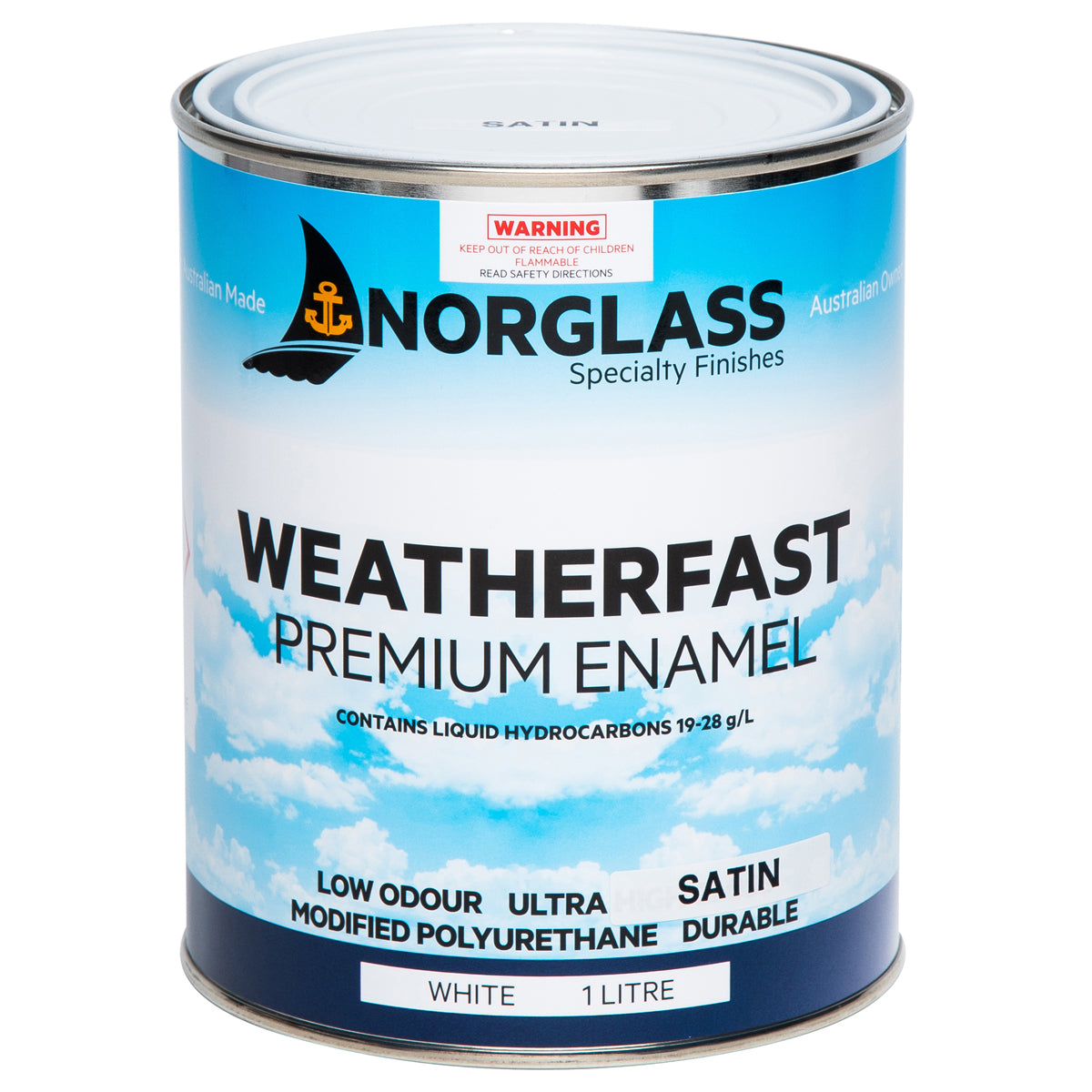 Norglass Weatherfast Premium Enamel SATIN BLACK - Crockers Paint & Wallpaper